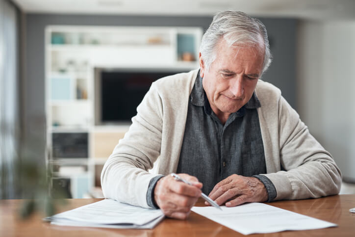 Older man working on estate plan